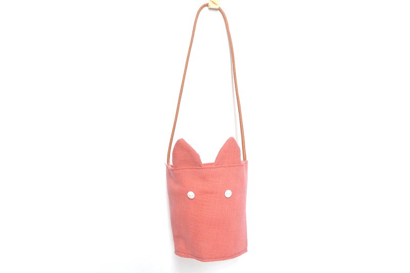 兔耳朵环保杯套- 粉红 - 随行杯提袋/水壶袋 - 棉．麻 粉红色