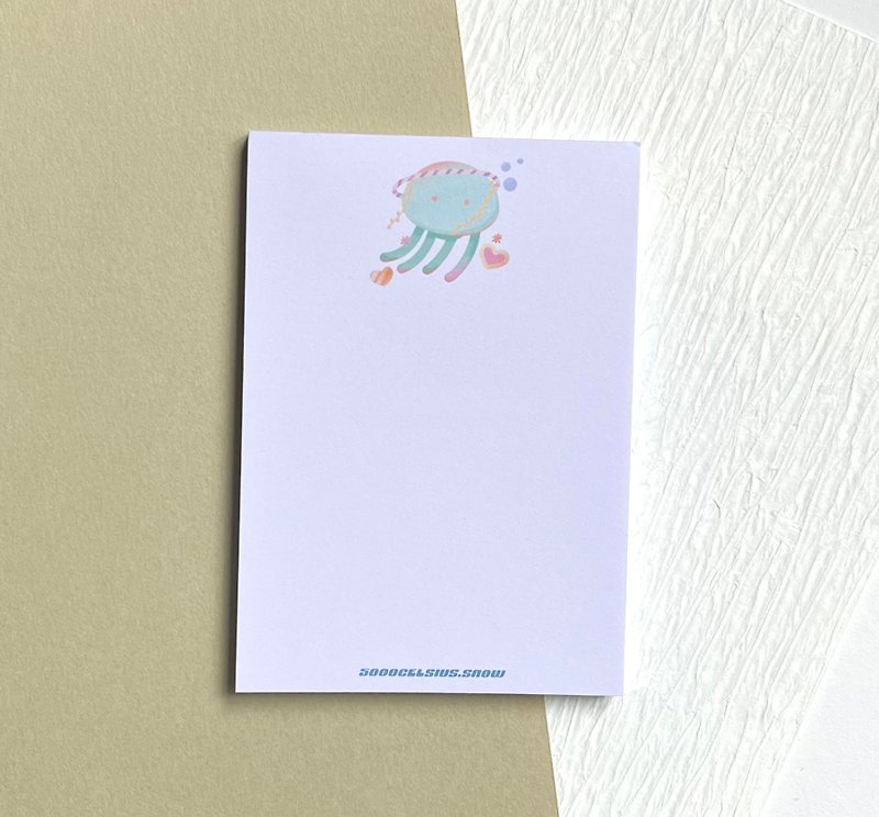 【海洋系列】海星/水母/海胆 无黏性便条纸 memo - 便条纸/标签贴 - 纸 粉红色