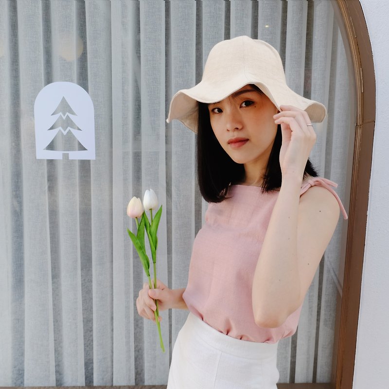 Summer Melody Tulip Hat - Beige - 帽子 - 棉．麻 