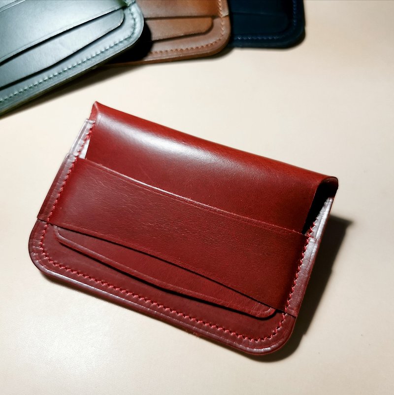 Coin Pouch Oil Pull Up Leather (Red) - 零钱包 - 真皮 红色