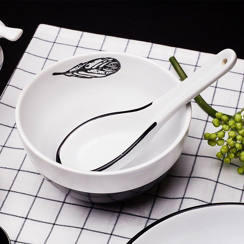 【JOYYE陶瓷餐具】小鸟依偎圆碗（一套2件） - 碗 - 瓷 