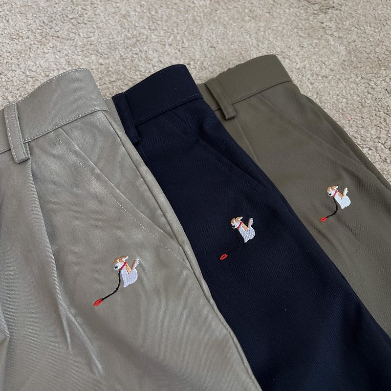 棉．麻 女装短裤 多色 - KATJI Shorts - 基本款棉质短裤 Dog 狗