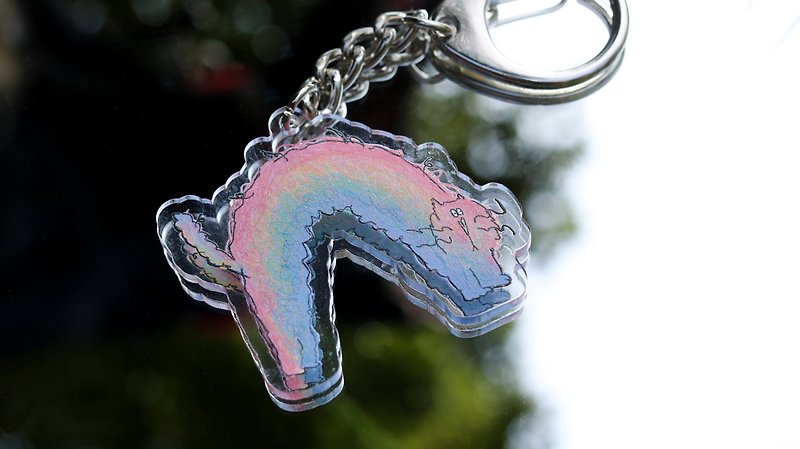 Rainbow cat 压克力钥匙圈 - 钥匙链/钥匙包 - 压克力 多色