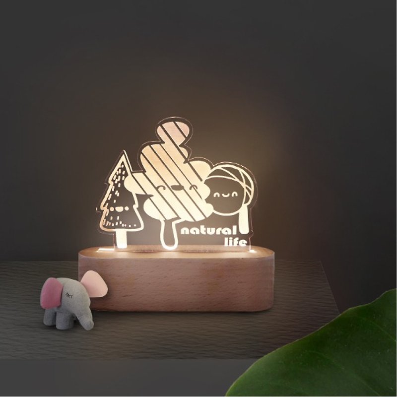 童趣森林 (疗愈 温馨 送礼小物 床头灯 台灯 夜灯 3D小夜灯) - 灯具/灯饰 - 塑料 咖啡色