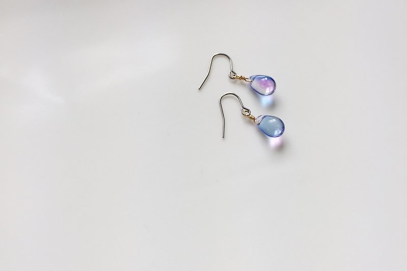 透明写生-RAINBOW 玻璃造型耳环 - 耳环/耳夹 - 其他金属 紫色
