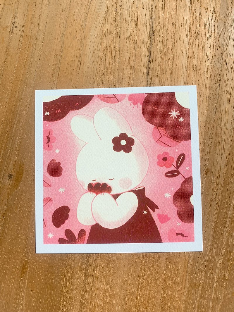 春暖花开 - 正方形明信片 - 卡片/明信片 - 纸 粉红色