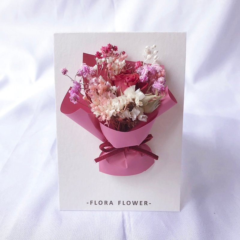 干燥花卡片-桃粉色系 - 卡片/明信片 - 植物．花 紫色