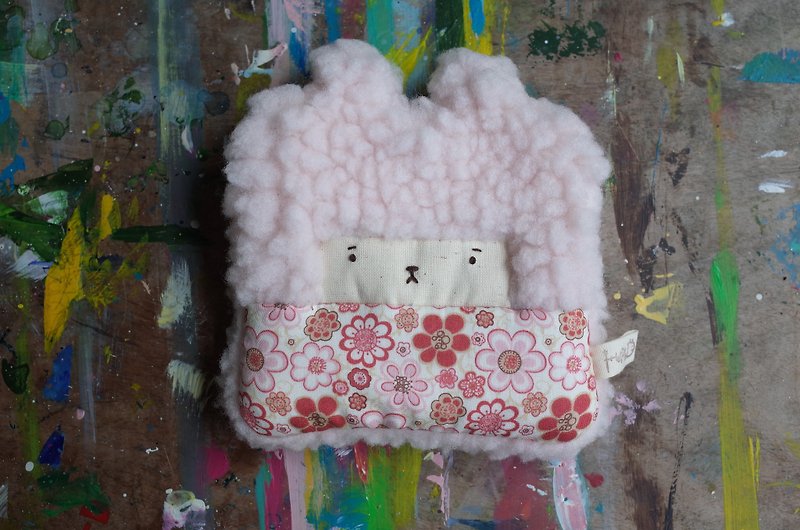 朵儿小兔零钱包-粉红发-149粉红花园 - 钥匙链/钥匙包 - 棉．麻 粉红色