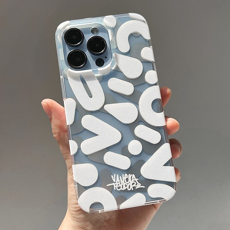 iPhone 14/13/12/Pro/Max Vanessa 双层保护 磨砂设计情侣手机壳 - 手机壳/手机套 - 塑料 透明