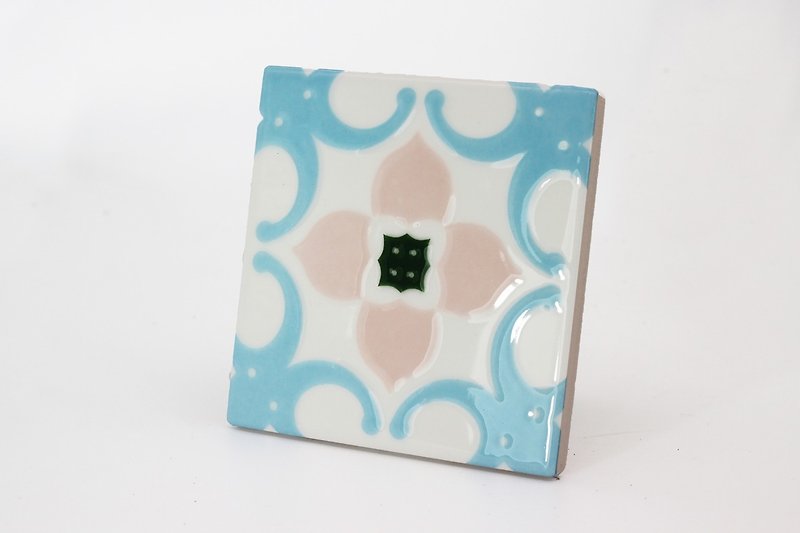 台湾花砖---幸运(杯垫、壁画、磁砖)新发表 - 杯垫 - 瓷 蓝色