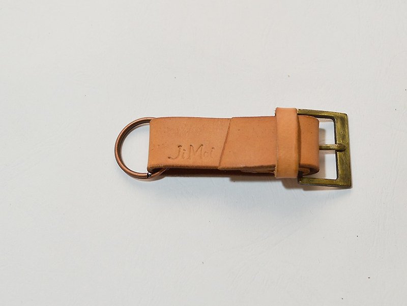 钥匙圈-原色 皮带扣环造型 - 钥匙链/钥匙包 - 真皮 卡其色
