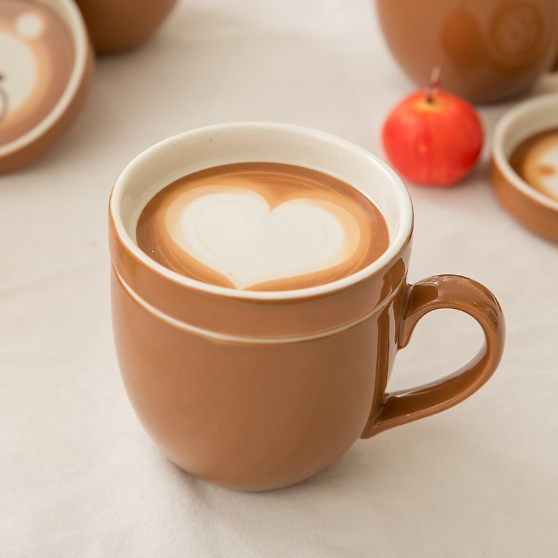 sunart 马克杯 - 爱心奶泡(附盖) - 花瓶/陶器 - 瓷 咖啡色