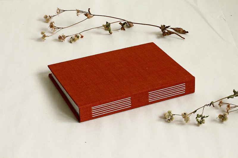 素色长针缝笔记本(红砖色) - 笔记本/手帐 - 纸 橘色