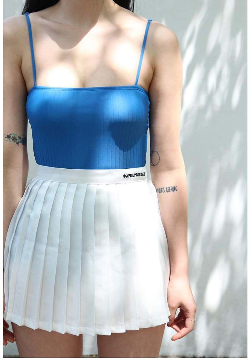 Aprilpoolday Swimwear / PLEATED SKIRT / White / S - 裙子 - 其他材质 白色