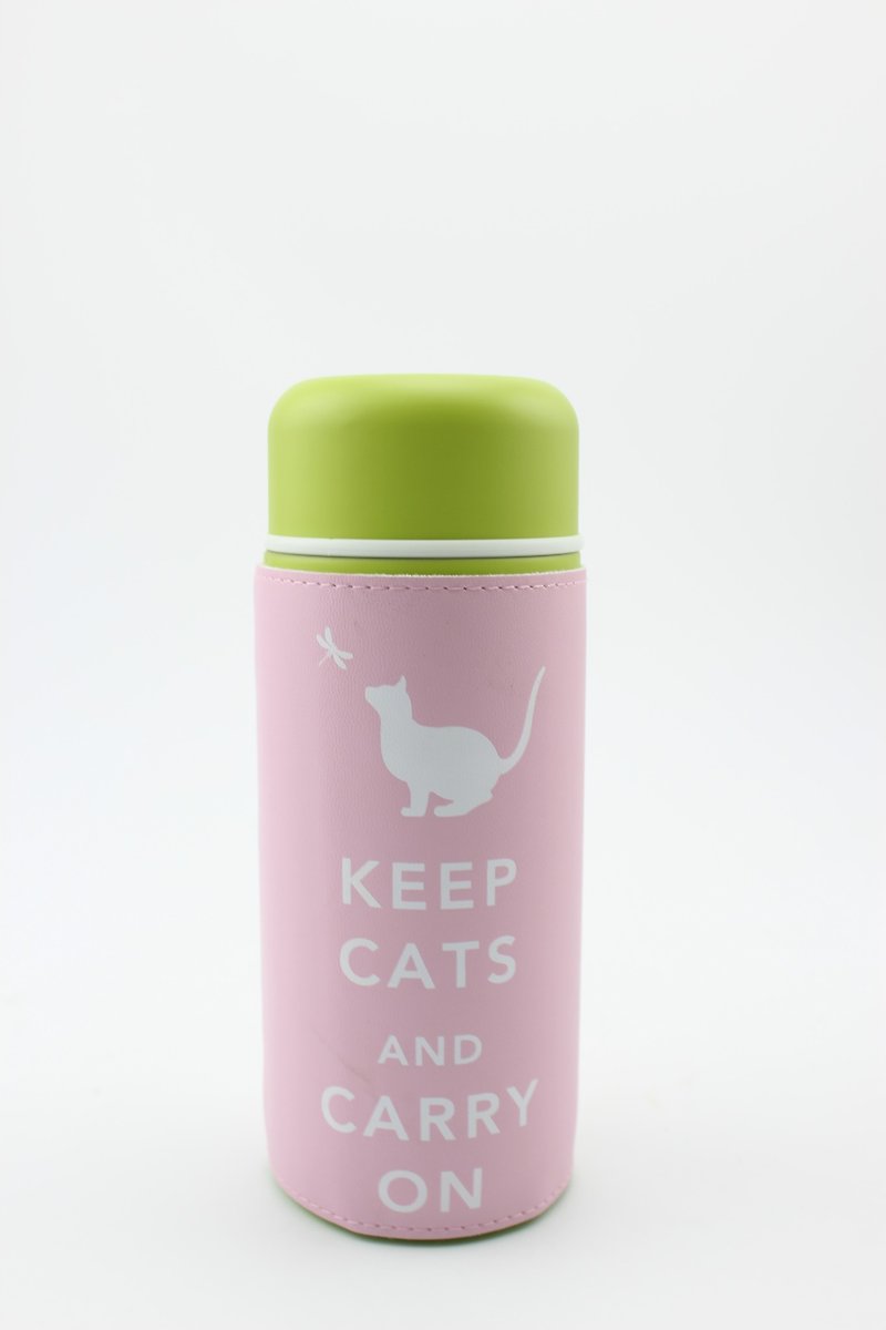 "Keep Cats & Carry On"旅行保温杯- 粉红 - 咖啡杯/马克杯 - 其他金属 粉红色