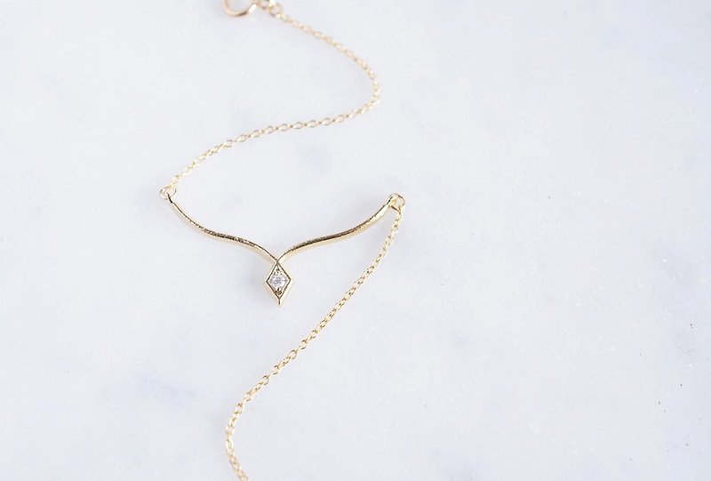 【14KGF】Bracelet,Simple Diamond - 手链/手环 - 玻璃 金色