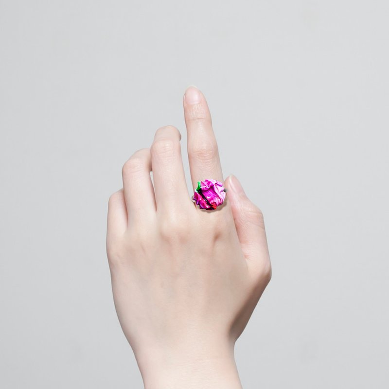 Blossom Ring mini ~一輪~(pink) - 戒指 - 纸 粉红色