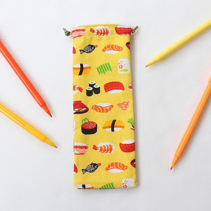 寿司笔袋/束口袋 铅笔盒 收纳袋 - 铅笔盒/笔袋 - 棉．麻 黄色