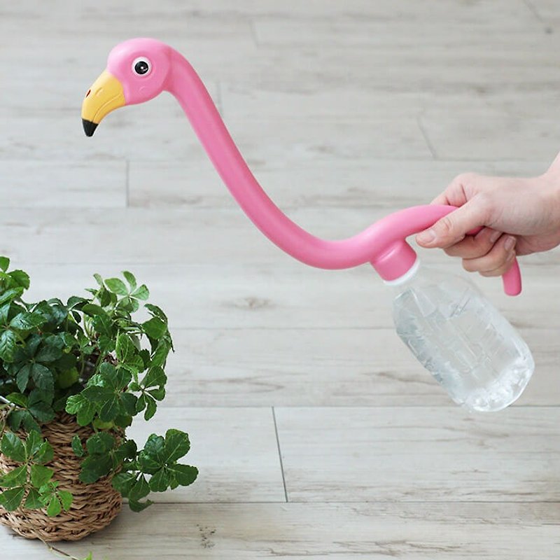 日本Magnets Flamingo红鹤造型轻便宝特瓶浇花器/浇水器 - 植栽/盆栽 - 塑料 红色