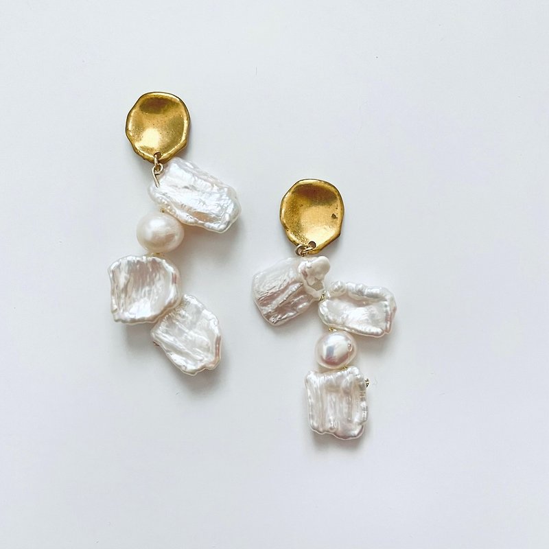 ケシパールのピアス(リーテンピアス) - 耳环/耳夹 - 珍珠 白色