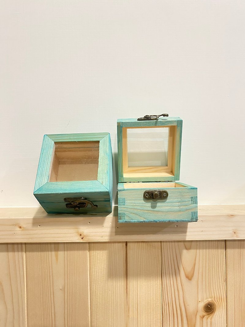 9x9x6cm永生花木盒子木质包装盒复古透明盖饰品盒 - 其他 - 木头 