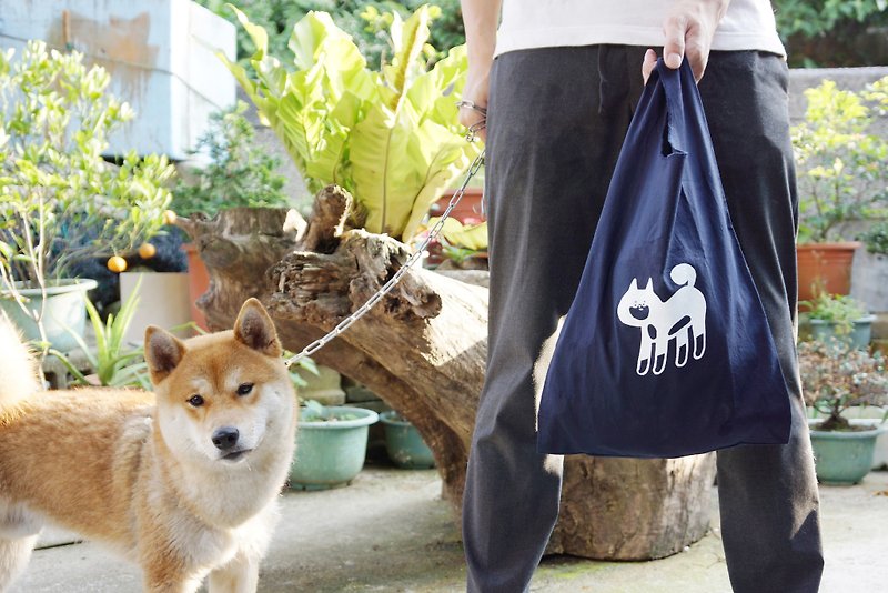 FurryZoo-柴犬散步购物袋 - 手提包/手提袋 - 棉．麻 蓝色
