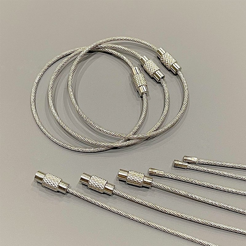 【Fulgor Jewel】不锈钢钢丝圈 钢丝环 钢丝绳 钥匙圈 挂环 配件 - 钥匙链/钥匙包 - 其他金属 银色