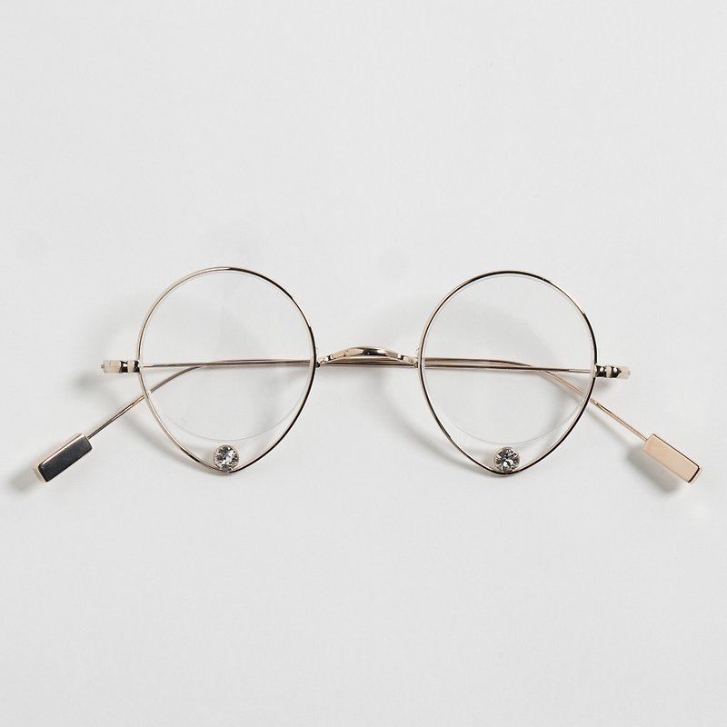 Cry City 手工制作的施华洛世奇水晶眼镜 奢华的日本眼镜 - 眼镜/眼镜框 - 其他金属 金色