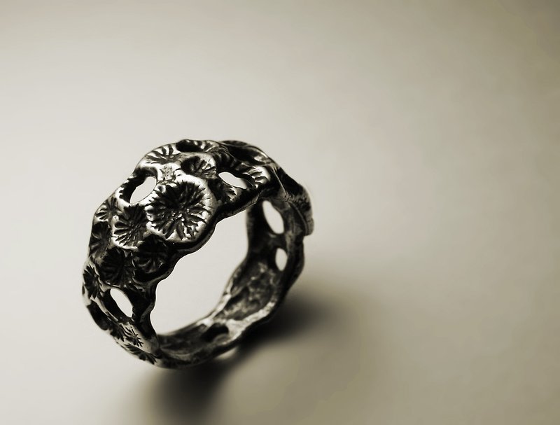 粗旷珊瑚质感戒指 - 戒指 - 其他金属 银色
