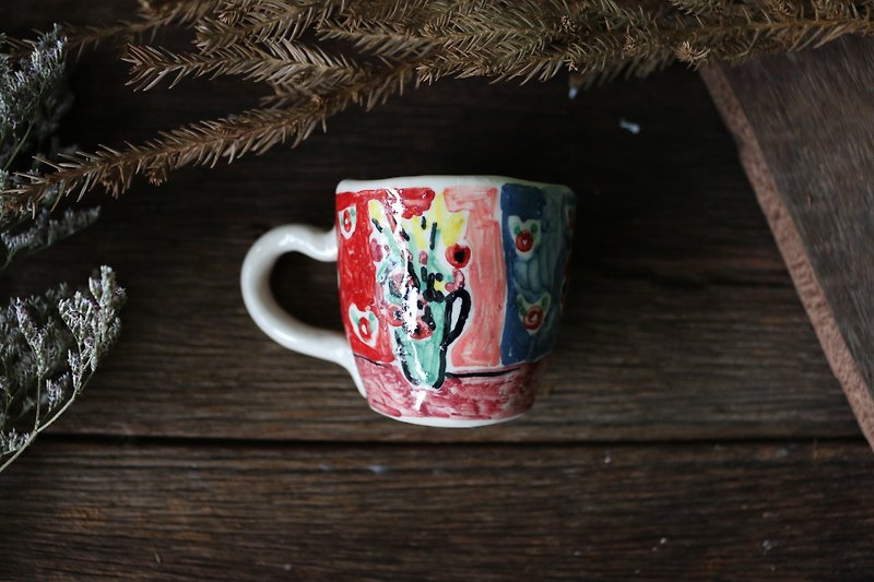 Ceramic Coffee Cup Henri Matisse  - 餐桌/书桌 - 陶 红色