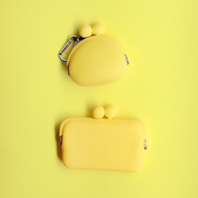 黄色经典口金系列 挂绳零钱包/小卡夹/组合包 - 零钱包 - 硅胶 黄色