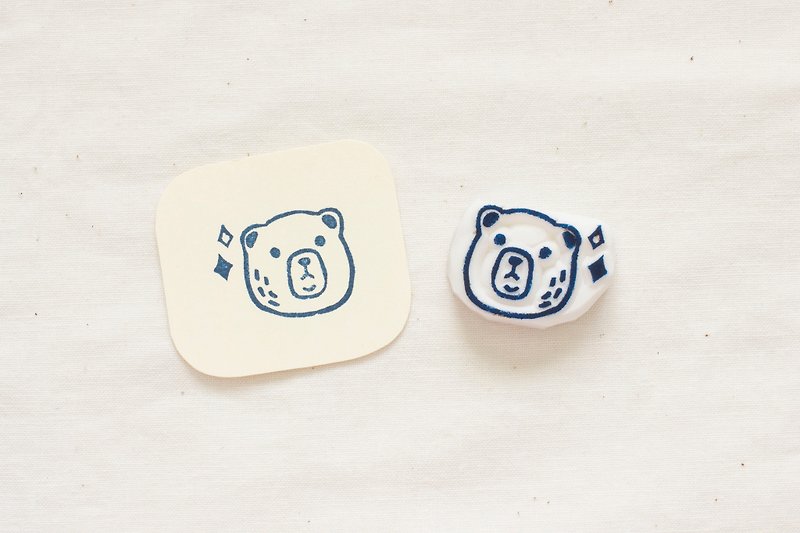 手刻小熊先生印章 - 印章/印台 - 橡胶 咖啡色
