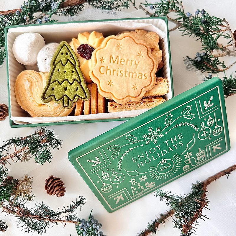 【圣诞礼物】卡米圣诞饼干铁盒-绿 - 手工饼干 - 新鲜食材 绿色