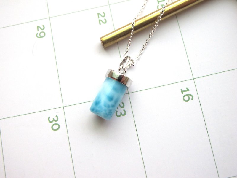 【天空蓝】拉利玛 x 925银 - 项链手创天然石系列 - 项链 - 水晶 蓝色
