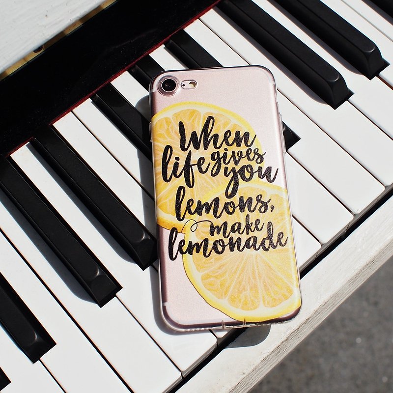 when life gives you lemons, made lemonade- 防摔软壳- iPhone - 手机壳/手机套 - 塑料 黄色