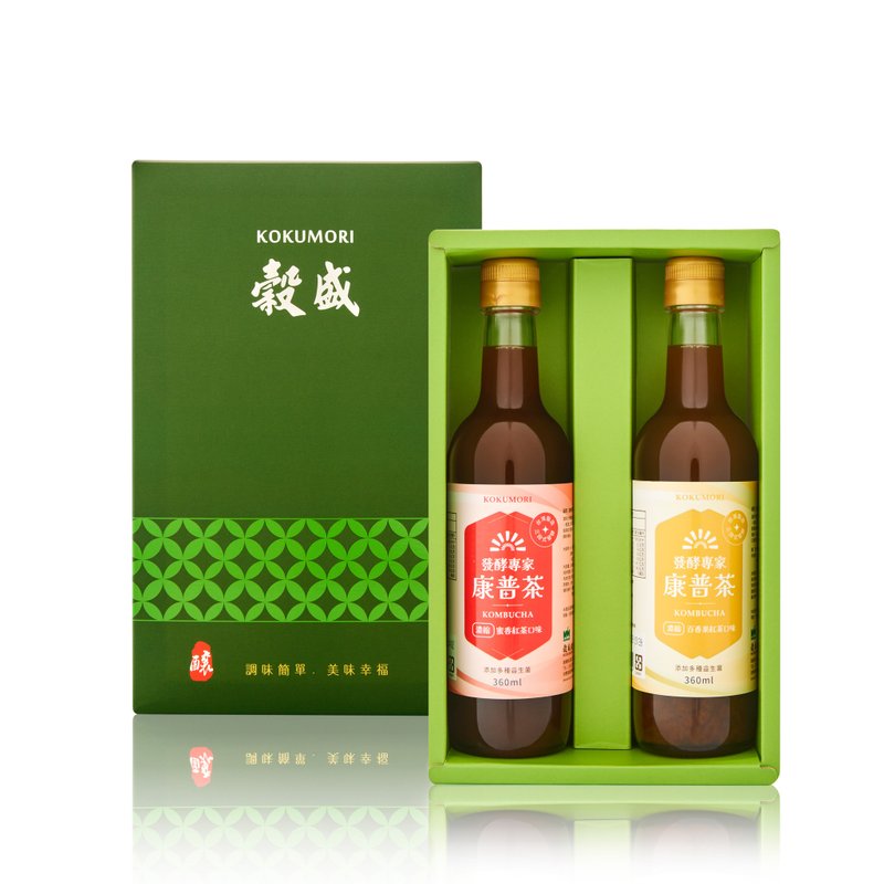 康普茶礼盒组合 蜜香红茶+百香果红茶 360ml各1瓶 - 健康/养生 - 其他材质 绿色