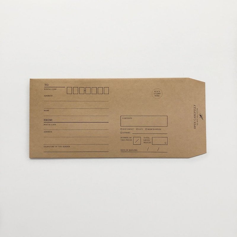 日本 KNOOP WORKS 牛皮纸信封 5入 - 信封/信纸 - 纸 咖啡色