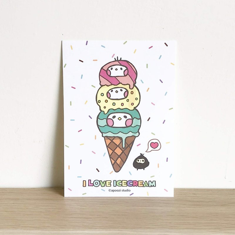 冰淇淋 明信片 - 卡片/明信片 - 纸 多色