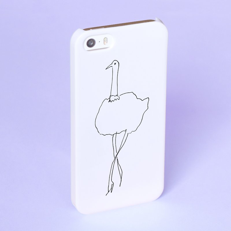 つま先 ダチョウ スマホケース 白 機種選べます エミュー トリ 鳥 iPhone Android Xperia - 手机壳/手机套 - 塑料 白色