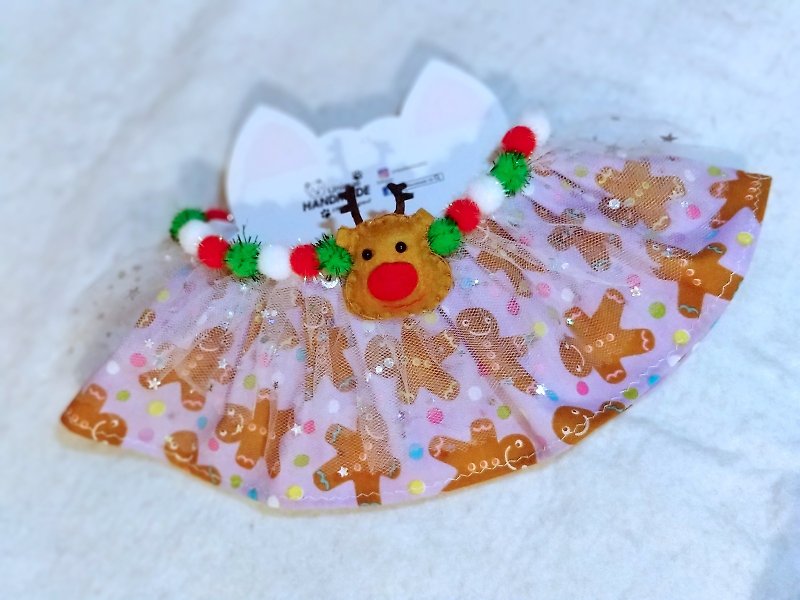 现货! 圣诞 耶诞节  姜饼人 宠物围巾/颈饰 - 项圈/牵绳 - 棉．麻 紫色