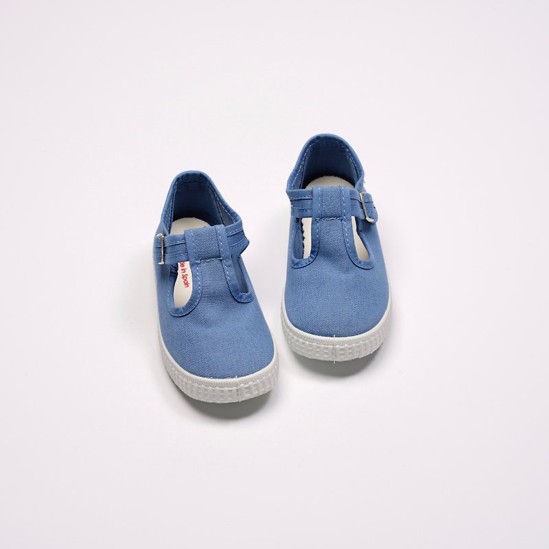 西班牙国民帆布鞋 CIENTA 51000 90 浅蓝色 经典布料 童鞋 T字款 - 童装鞋 - 棉．麻 蓝色