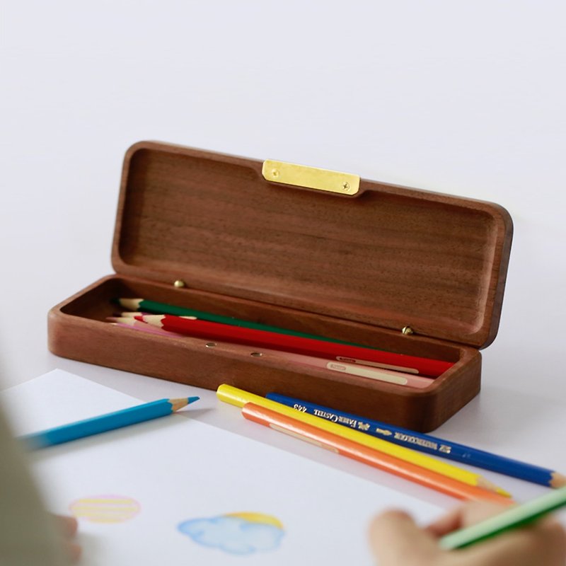 好伙伴-木质笔盒(胡桃) ─ 居家办公小物  送礼包装 - 铅笔盒/笔袋 - 木头 咖啡色