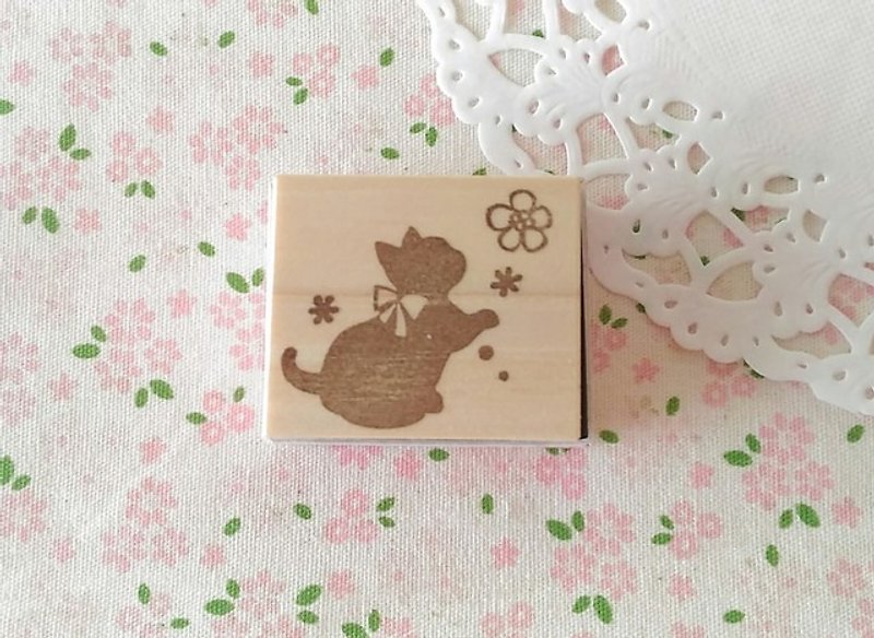 お花と子猫のはんこ - 印章/印台 - 橡胶 透明