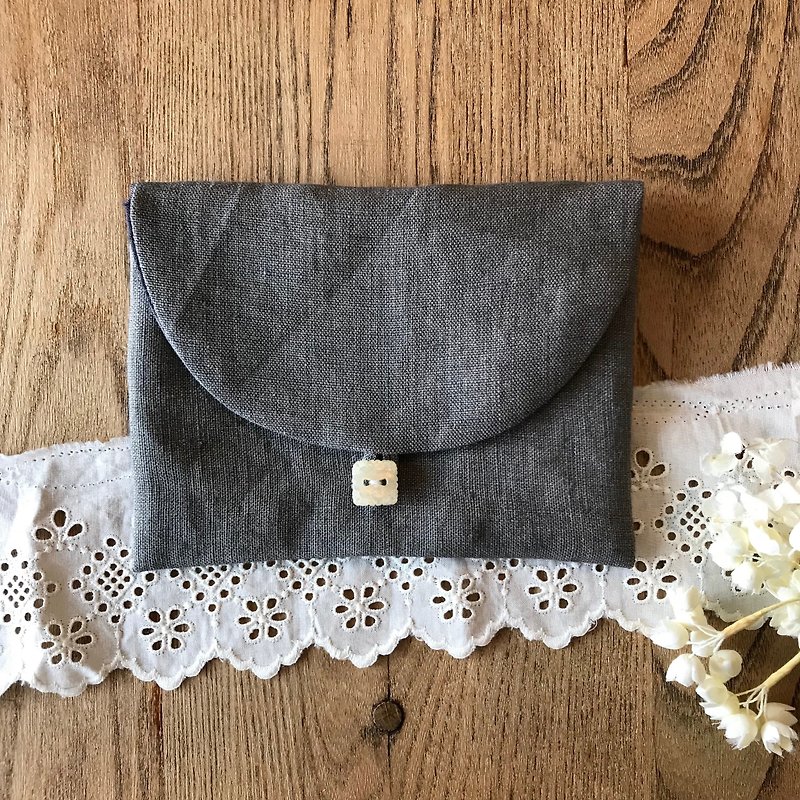 小さなポーチ(グレー) - 化妆包/杂物包 - 棉．麻 灰色