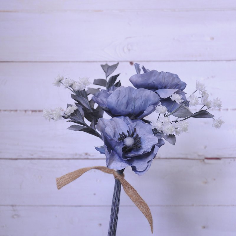 【染布花】紫蓝蔷薇花束 | 礼物 - 摆饰 - 棉．麻 蓝色
