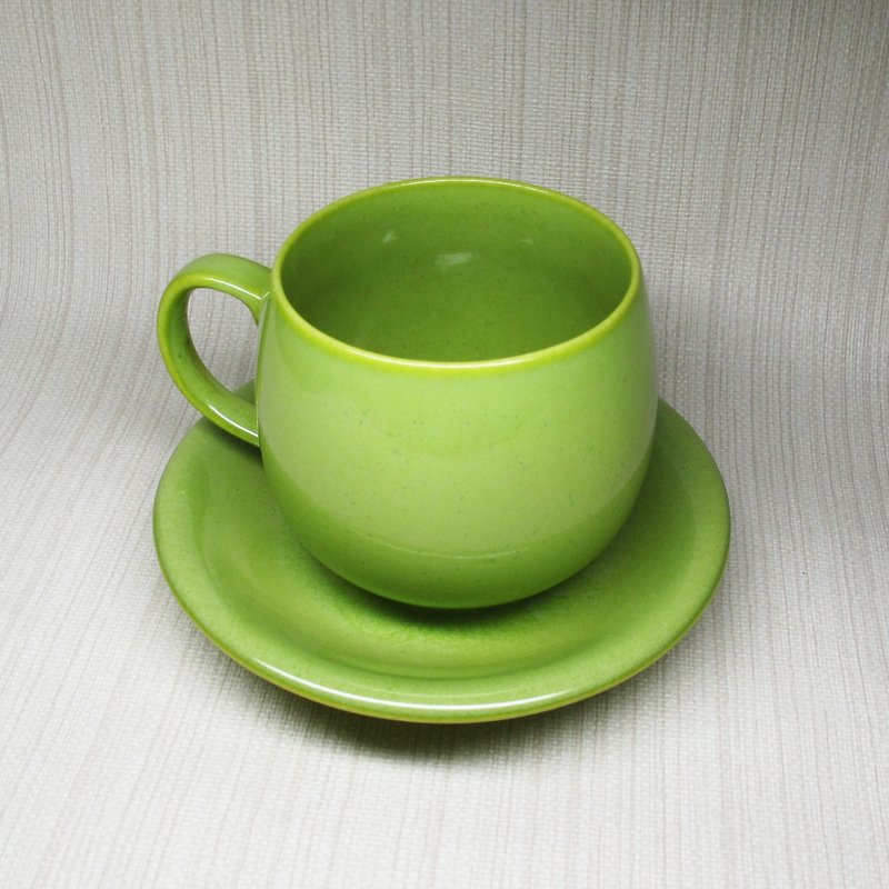 【结晶釉系列】咖啡杯组 陶杯 马克杯 (苹果绿) - 咖啡杯/马克杯 - 陶 绿色