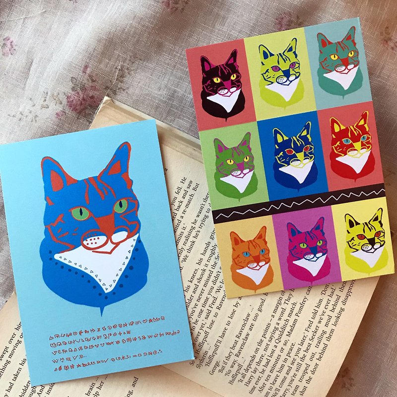 猫的九条命 插画明信片 贺卡 - 卡片/明信片 - 纸 多色