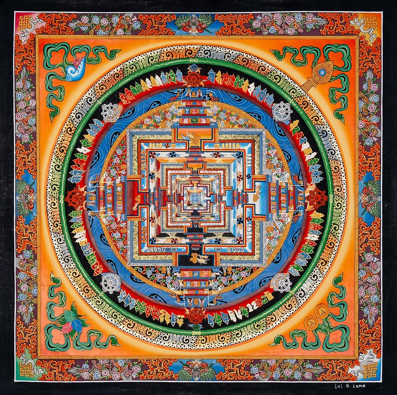 时轮金刚曼荼罗一种传统的西藏佛教艺术用于内在和平与成长 - 墙贴/壁贴 - 其他金属 多色