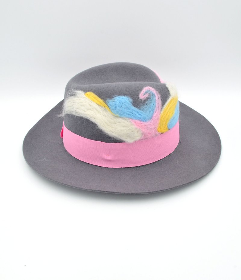 手工羊毛刺绣抽象独角兽羊绒帽子 - 帽子 - 羊毛 