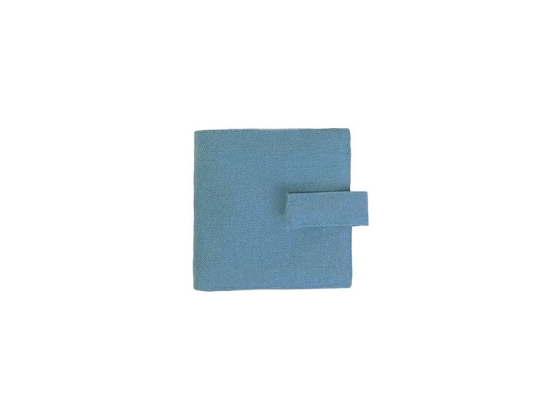 【折叠短夹】- 迷雾蓝 - 皮夹/钱包 - 棉．麻 蓝色